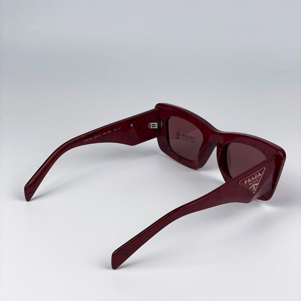 Prada PR13ZS 15D08S Sunglasses Etruscan Marble Red Dark Violet Cat Eye Women - Picture 12 of 15